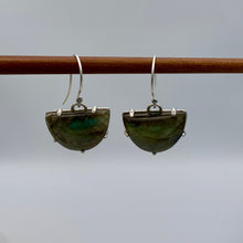 Load image into Gallery viewer, Labradorite Half Moon Earrings