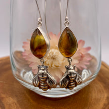 Load image into Gallery viewer, Bumble Bee + Amber Earrings