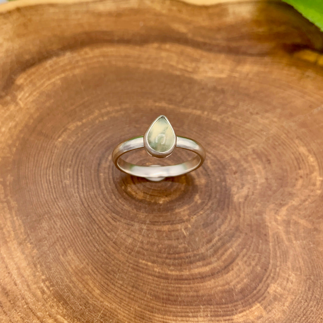 Prehnite Teardrop Ring