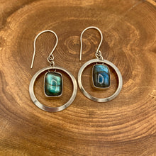 Load image into Gallery viewer, Labradorite Orbit Earrings
