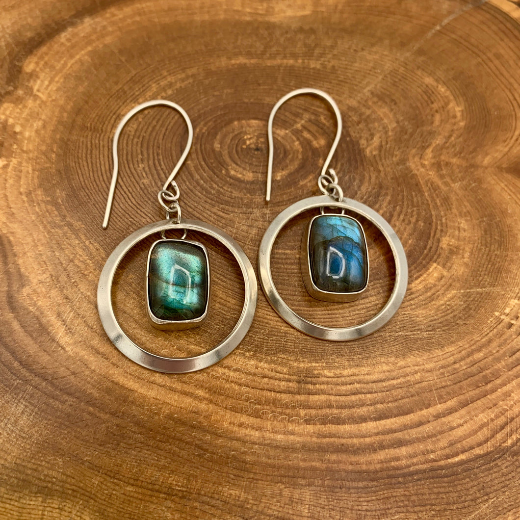 Labradorite Orbit Earrings