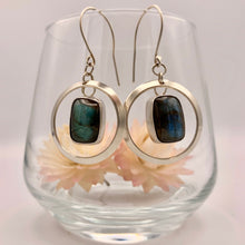 Load image into Gallery viewer, Labradorite Orbit Earrings
