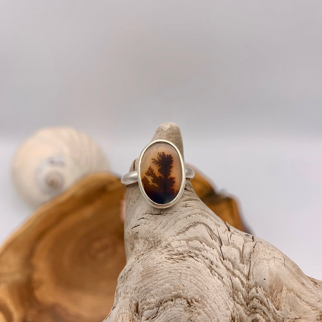 Dendritic Agate Ring - size 7