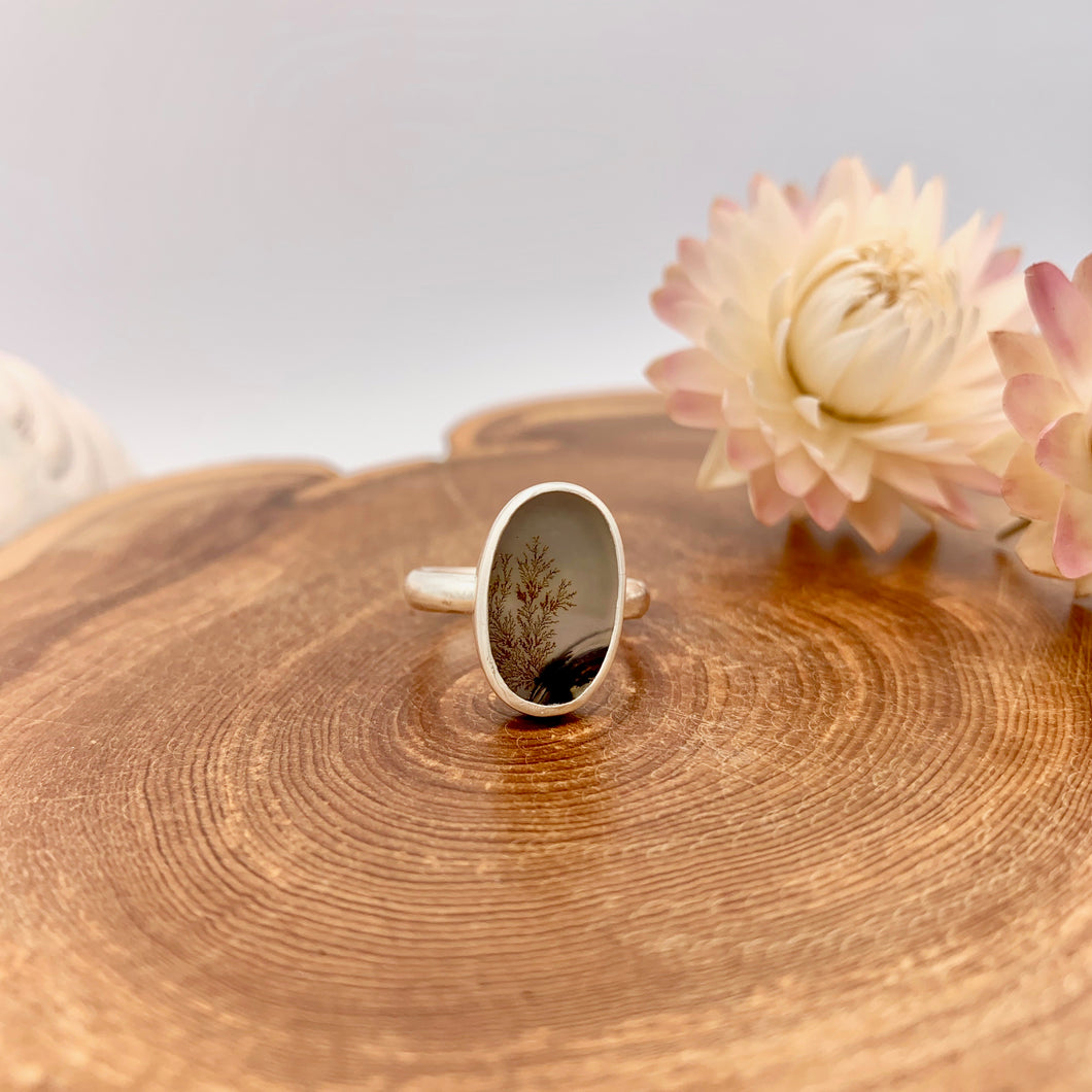 Dendritic Agate Ring - size 6